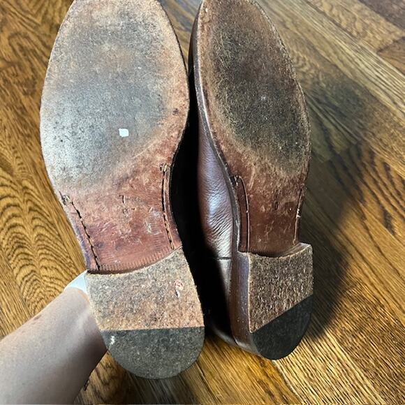 Cole Haan Italian Leather Split Toe Oxford Dress Shoe Mens 7D Brown Apron Toe - Picture 6 of 7